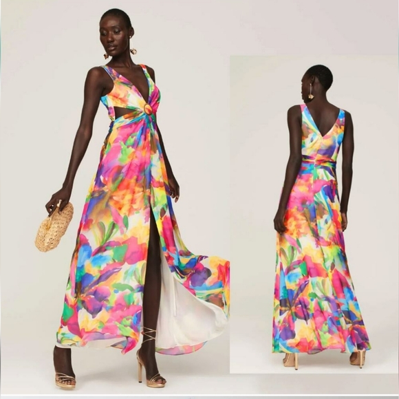 Liv Foster Womans Cutout O-Ring Special Occasion Evining Dress gown Multicolor - Picture 4 of 11